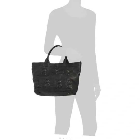 Io Pelle rare black Teddy bears embossed leather tote - Picture 5 of 16